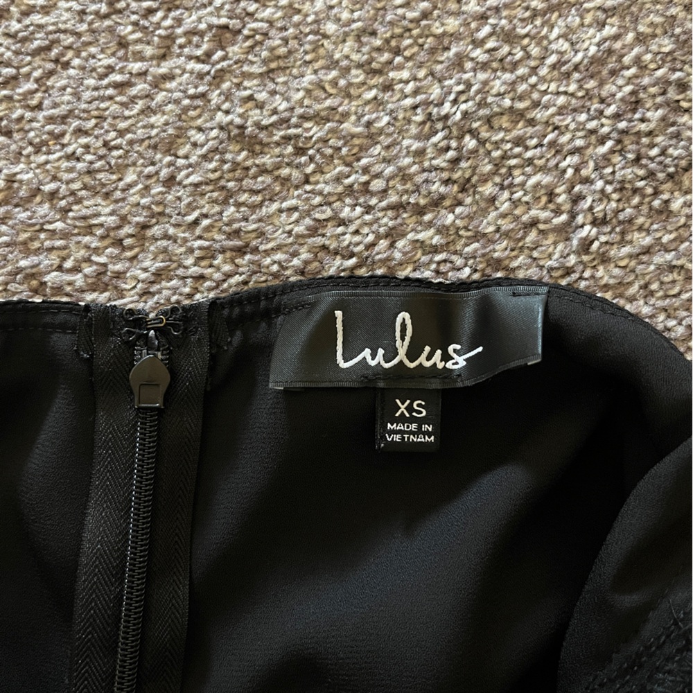 Lulu's Black Dress with White Floral Pattern - Picture 3 of 5